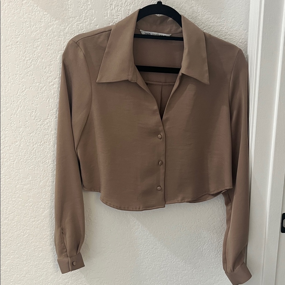 Zara Brown Button Down Shirt